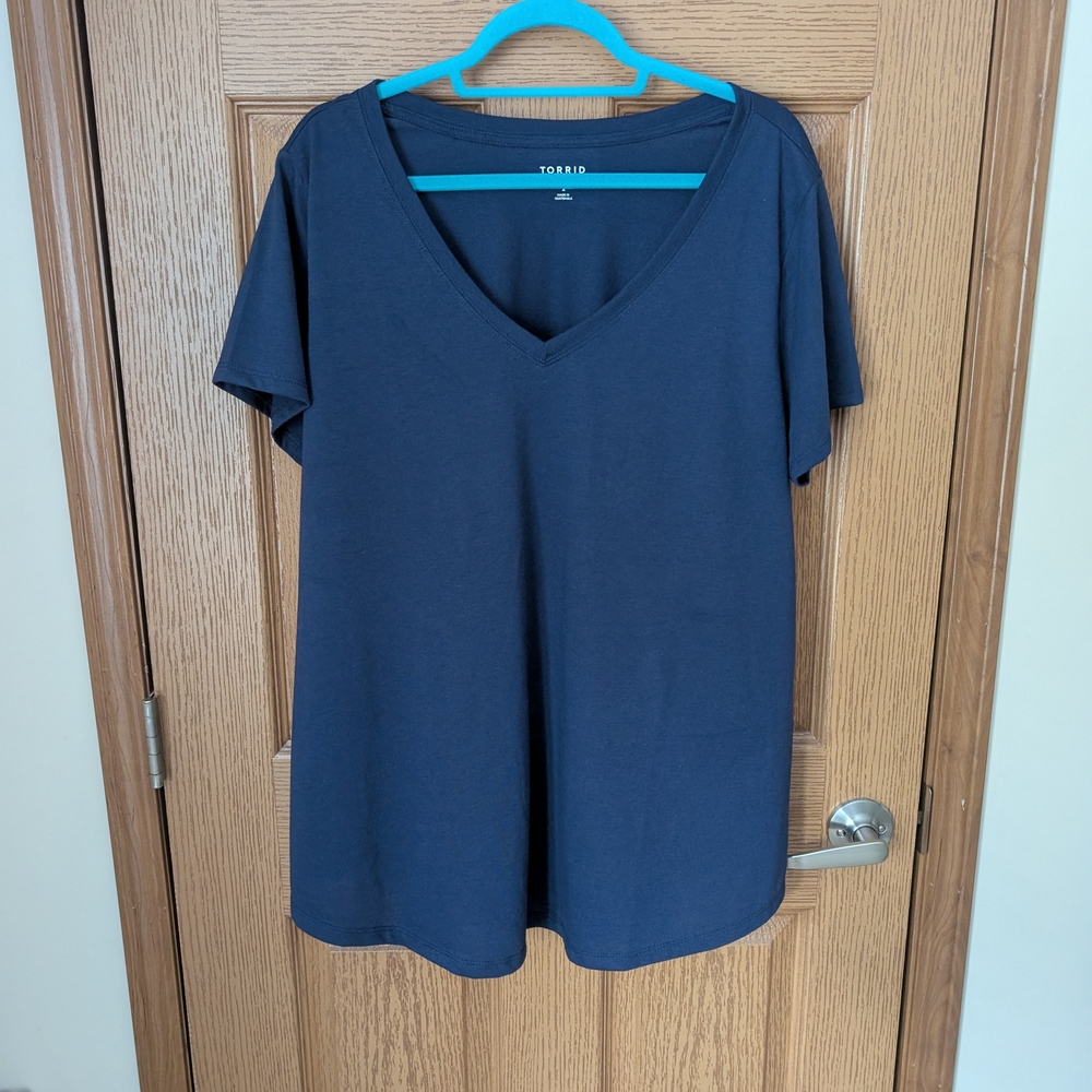 Torrid Navy Blue V-Neck Women's Top